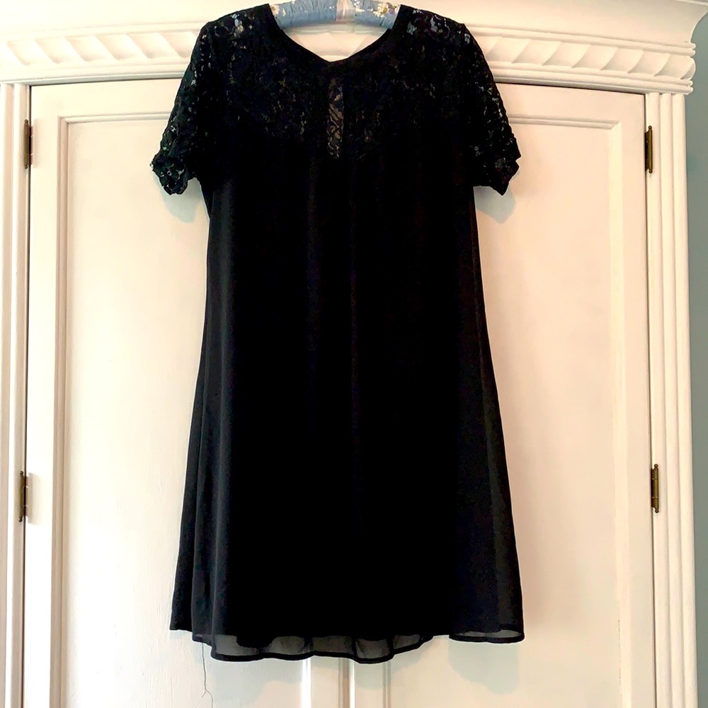 Black dress with lace detailing